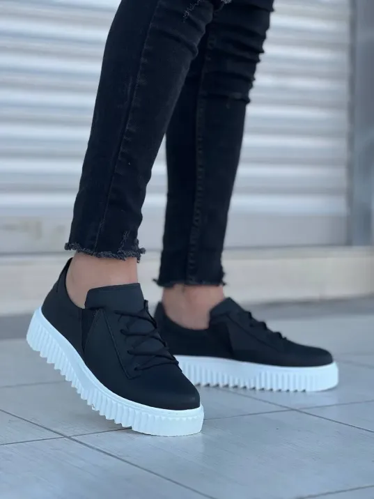 Kb-x502 Kuback Siyah Cilt Yüksek Beyaz Taban Bağcık Detaylı Lastikli Günlük Erkek Ayakkabı Kb-x502 Kuback Siyah Cilt Yüksek Beyaz Taban Bağcık Detaylı Lastikli Günlük Erkek Ayakkabı