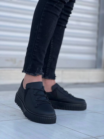 KB-X502  Kuback Siyah Cilt Yüksek Siyah Taban Bağcık Detaylı Lastikli Günlük Erkek Ayakkabı KB-X502  Kuback Siyah Cilt Yüksek Siyah Taban Bağcık Detaylı Lastikli Günlük Erkek Ayakkabı