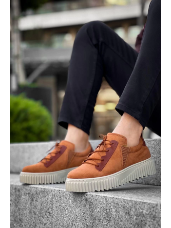 KB-X502  Kuback Taba Süet Yüksek Bej Taban Bağcık Detaylı Lastikli Günlük Erkek Ayakkabı KB-X502  Kuback Taba Süet Yüksek Bej Taban Bağcık Detaylı Lastikli Günlük Erkek Ayakkabı