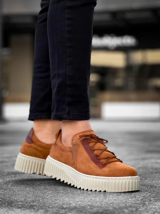 KB-X502  Kuback Taba Süet Yüksek Bej Taban Bağcık Detaylı Lastikli Günlük Erkek Ayakkabı KB-X502  Kuback Taba Süet Yüksek Bej Taban Bağcık Detaylı Lastikli Günlük Erkek Ayakkabı