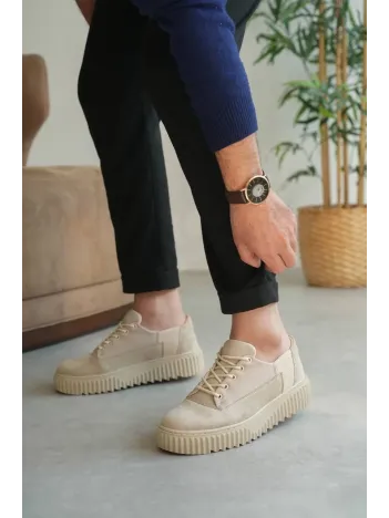 Kb-x516 Kuback Bej Süet Günlük Erkek Ayakkabı