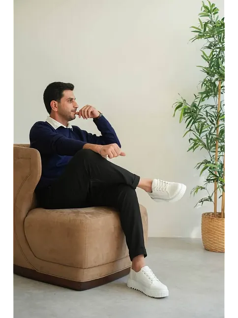 Kb-x516 Kuback Beyaz Cilt Günlük Erkek Ayakkabı