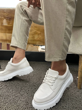 KB-X6 Kuback Beyaz Cilt Günlük Erkek Ayakkabı