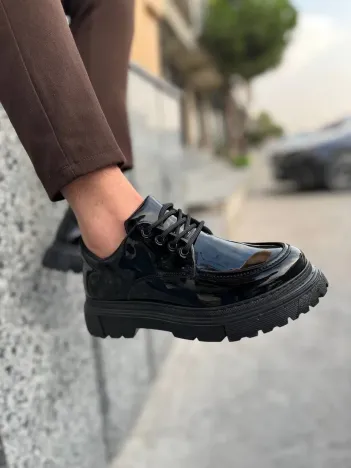 Kb-x6 Kuback Kömür Rugan Günlük Erkek Ayakkabı