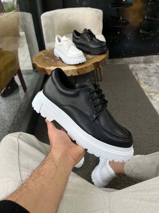 Kb-x6 Kuback Siyah Cilt Günlük Erkek Ayakkabı