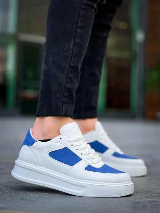 Kb-x8 Kuback Beyaz Cilt Mavi Süet Detaylı Beyaz Yüksek Taban Günlük Spor Ayakkabı Kb-x8 Kuback Beyaz Cilt Mavi Süet Detaylı Beyaz Yüksek Taban Günlük Spor Ayakkabı
