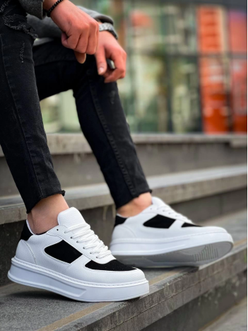 KB-X8 Kuback Beyaz Siyah Cilt Yüksek Taban Günlük Spor Ayakkabı KB-X8 Kuback Beyaz Siyah Cilt Yüksek Taban Günlük Spor Ayakkabı