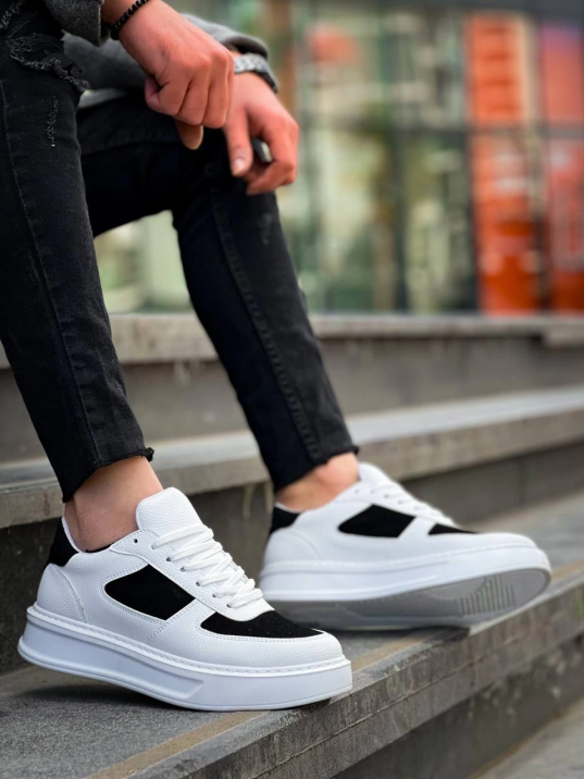 KB-X8 Kuback Beyaz Siyah Cilt Yüksek Taban Günlük Spor Ayakkabı KB-X8 Kuback Beyaz Siyah Cilt Yüksek Taban Günlük Spor Ayakkabı