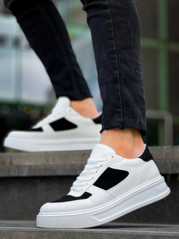 KB-X8 Kuback Beyaz Siyah Cilt Yüksek Taban Günlük Spor Ayakkabı KB-X8 Kuback Beyaz Siyah Cilt Yüksek Taban Günlük Spor Ayakkabı