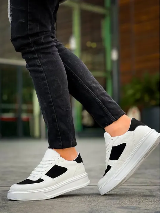 Kb-x8 Kuback Beyaz Siyah Cilt Yüksek Taban Günlük Spor Ayakkabı Kb-x8 Kuback Beyaz Siyah Cilt Yüksek Taban Günlük Spor Ayakkabı
