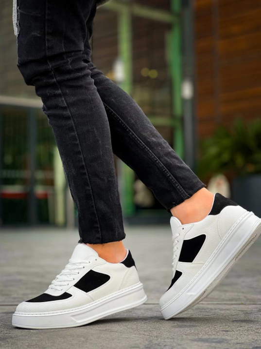 KB-X8 Kuback Beyaz Siyah Cilt Yüksek Taban Günlük Spor Ayakkabı KB-X8 Kuback Beyaz Siyah Cilt Yüksek Taban Günlük Spor Ayakkabı