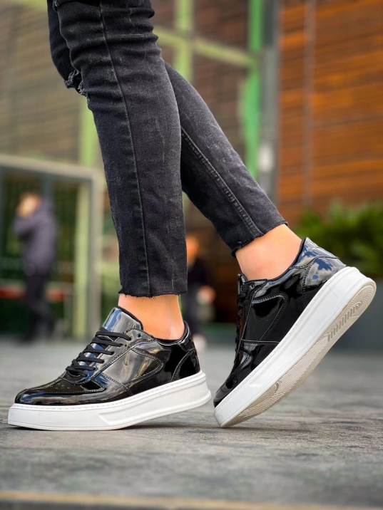 KB-X8 Kuback Siyah Rugan Detaylı Beyaz Yüksek Taban Günlük Spor Ayakkabı KB-X8 Kuback Siyah Rugan Detaylı Beyaz Yüksek Taban Günlük Spor Ayakkabı