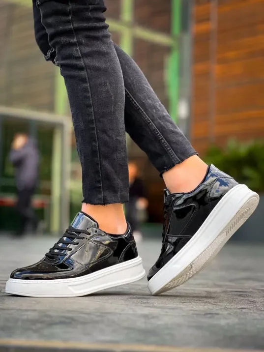 Kb-x8 Kuback Siyah Rugan Detaylı Beyaz Yüksek Taban Günlük Spor Ayakkabı Kb-x8 Kuback Siyah Rugan Detaylı Beyaz Yüksek Taban Günlük Spor Ayakkabı