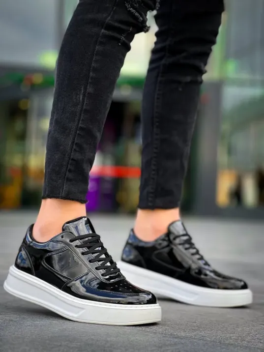 Kb-x8 Kuback Siyah Rugan Detaylı Beyaz Yüksek Taban Günlük Spor Ayakkabı Kb-x8 Kuback Siyah Rugan Detaylı Beyaz Yüksek Taban Günlük Spor Ayakkabı