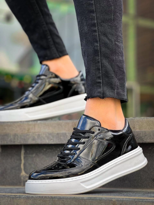 KB-X8 Kuback Siyah Rugan Detaylı Beyaz Yüksek Taban Günlük Spor Ayakkabı KB-X8 Kuback Siyah Rugan Detaylı Beyaz Yüksek Taban Günlük Spor Ayakkabı