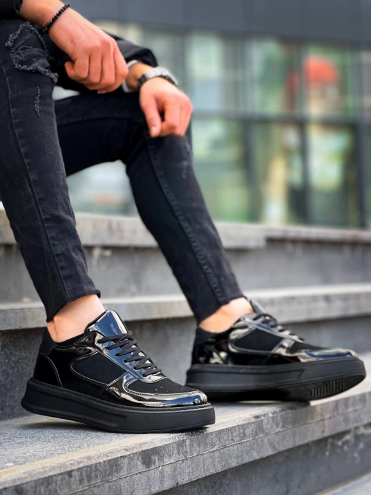 KB-X8 Kuback Siyah Rugan Yüksek Siyah Taban Günlük Spor Ayakkabı KB-X8 Kuback Siyah Rugan Yüksek Siyah Taban Günlük Spor Ayakkabı