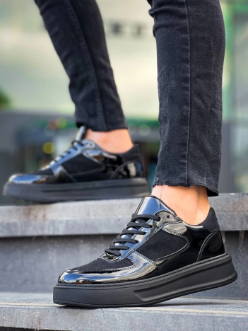 KB-X8 Kuback Siyah Rugan Yüksek Siyah Taban Günlük Spor Ayakkabı KB-X8 Kuback Siyah Rugan Yüksek Siyah Taban Günlük Spor Ayakkabı