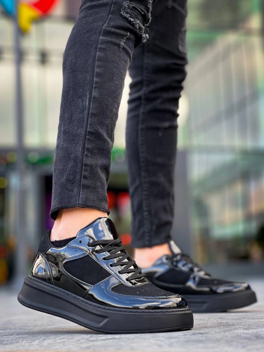 KB-X8 Kuback Siyah Rugan Yüksek Siyah Taban Günlük Spor Ayakkabı KB-X8 Kuback Siyah Rugan Yüksek Siyah Taban Günlük Spor Ayakkabı