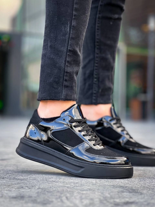 KB-X8 Kuback Siyah Rugan Yüksek Siyah Taban Günlük Spor Ayakkabı KB-X8 Kuback Siyah Rugan Yüksek Siyah Taban Günlük Spor Ayakkabı