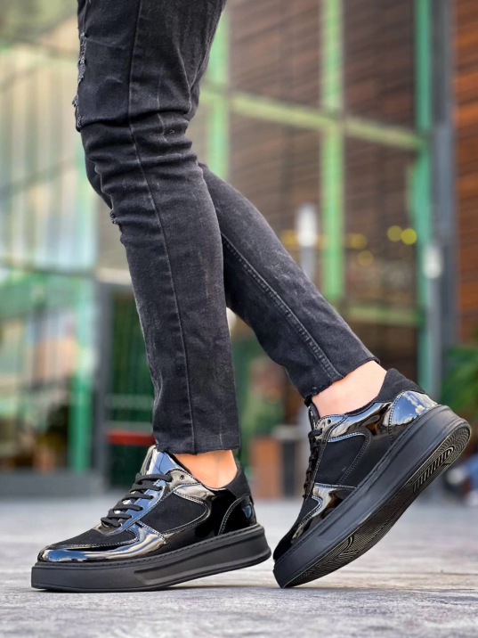 KB-X8 Kuback Siyah Rugan Yüksek Siyah Taban Günlük Spor Ayakkabı KB-X8 Kuback Siyah Rugan Yüksek Siyah Taban Günlük Spor Ayakkabı