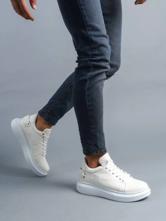 KB047  Kuback Beyaz Crocodile Günlük Erkek  Ayakkabı KB047  Kuback Beyaz Crocodile Günlük Erkek  Ayakkabı