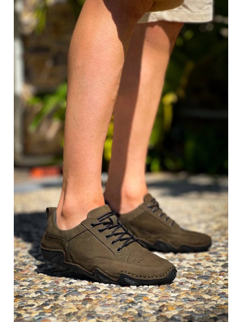 Kbdx1 Kuback Haki Deri Günlük Erkek Ayakkabı