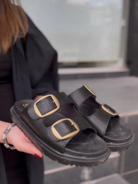 KBTX-1 Kuback Siyah Günlük Kadın Terlik