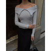 Kelebek yaka uzun kol bluz Gri Kelebek yaka uzun kol bluz Gri