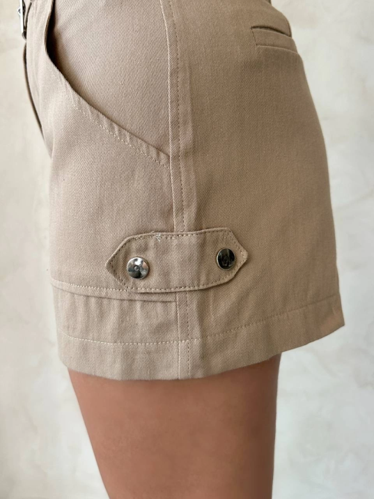 Kemer detaylı gabardin şort bej s25289 Kemer detaylı gabardin şort bej s25289