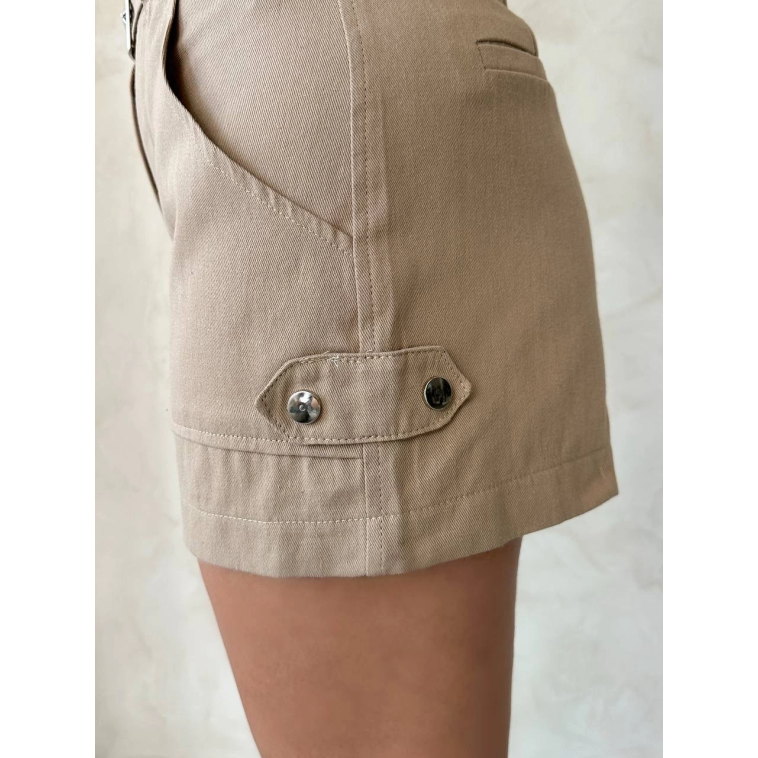 Kemer detaylı gabardin şort bej s25289 Kemer detaylı gabardin şort bej s25289