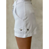 Kemer detaylı gabardin şort beyaz s25289 Kemer detaylı gabardin şort beyaz s25289