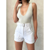 Kemer detaylı gabardin şort beyaz s25289 Kemer detaylı gabardin şort beyaz s25289