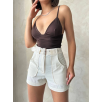 Kemer detaylı gabardin şort krem s25289 Kemer detaylı gabardin şort krem s25289