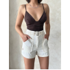 Kemer detaylı gabardin şort krem s25289 Kemer detaylı gabardin şort krem s25289
