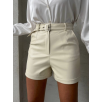 Kemerli deri şort krem h241003 Kemerli deri şort krem h241003