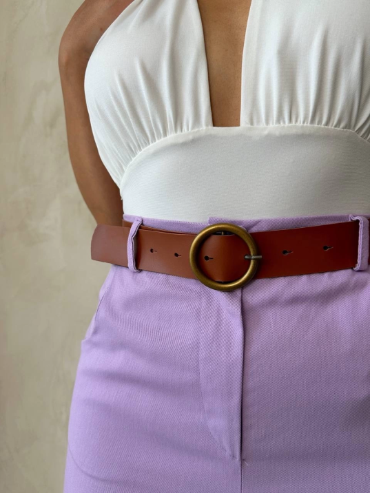 Kemerli gabardin şort lila s25735 Kemerli gabardin şort lila s25735