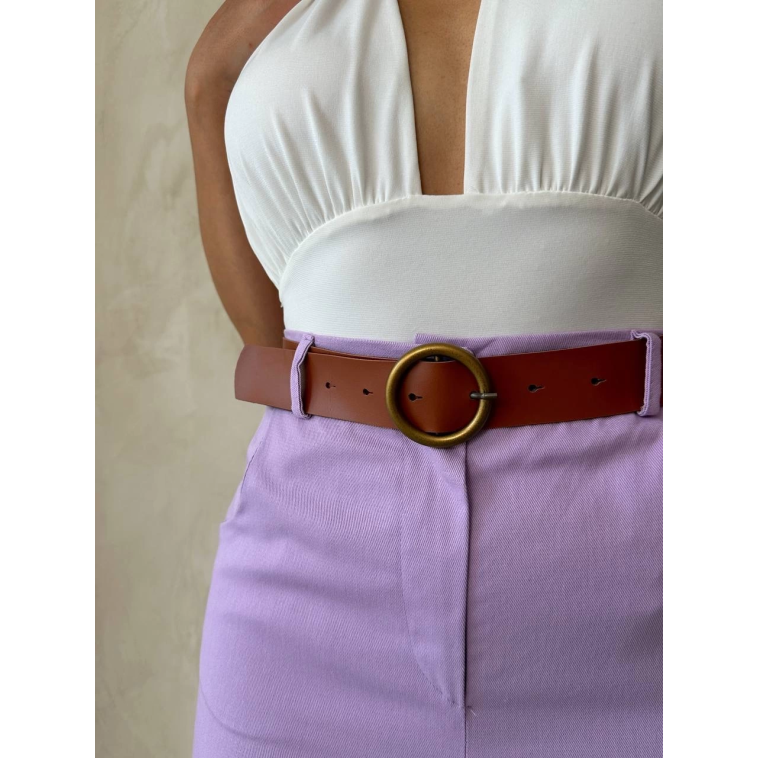Kemerli gabardin şort lila s25735 Kemerli gabardin şort lila s25735