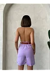 Kemerli Gabardin Şort Lila S25735