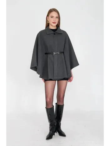 Kemerli Kaşe Panço Antrasit Pt