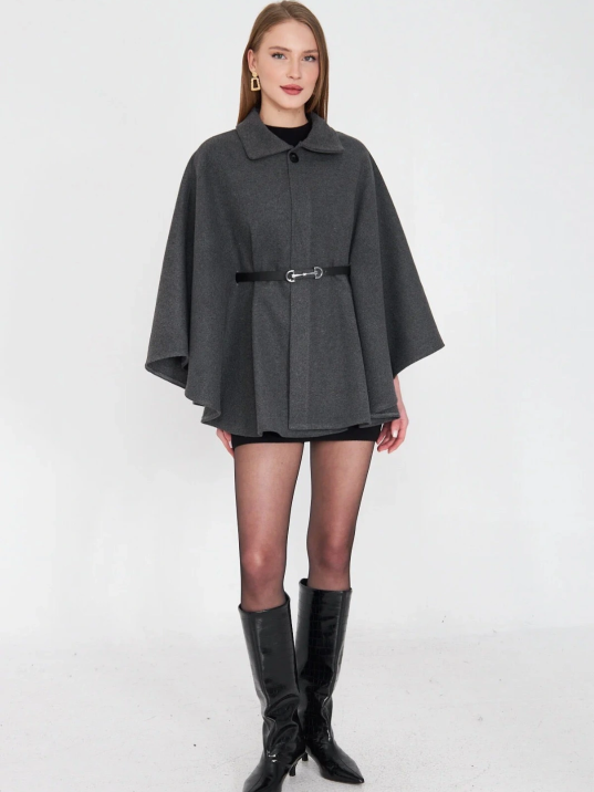 Kemerli Kaşe Panço Antrasit Pt Kemerli Kaşe Panço Antrasit Pt