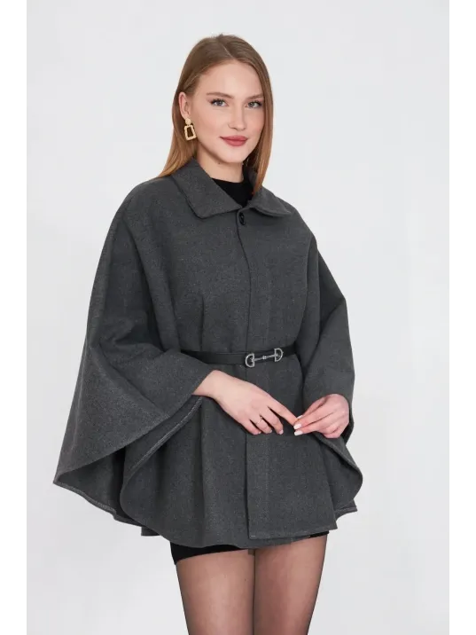 Kemerli Kaşe Panço Antrasit Pt