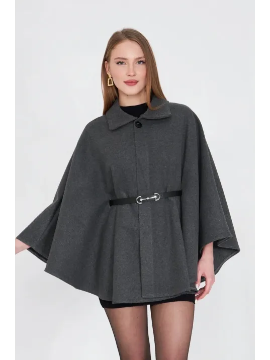 Kemerli Kaşe Panço Antrasit Pt