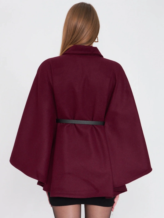 Kemerli Kaşe Panço Bordo Pt Kemerli Kaşe Panço Bordo Pt