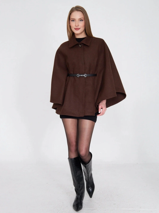 Kemerli Kaşe Panço Kahve Pt Kemerli Kaşe Panço Kahve Pt