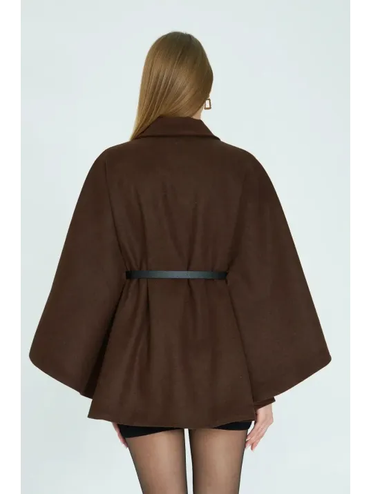 Kemerli Kaşe Panço Kahve Pt