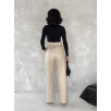 Kendinden ince kemerli deri pantolon bej t1178 Kendinden ince kemerli deri pantolon bej t1178