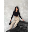 Kendinden ince kemerli deri pantolon bej t1178 Kendinden ince kemerli deri pantolon bej t1178