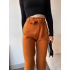Kendinden kemerli triko pantolon camel Kendinden kemerli triko pantolon camel