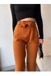Kendinden Kemerli Triko Pantolon Camel Kendinden Kemerli Triko Pantolon Camel