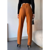 Kendinden kemerli triko pantolon camel Kendinden kemerli triko pantolon camel